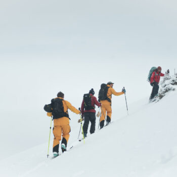 Group ski touring in Champéry